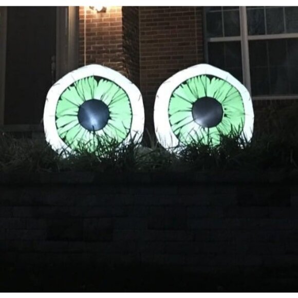 2 Pack Halloween Inflatables Decorations Halloween Blow ups Green Eyes